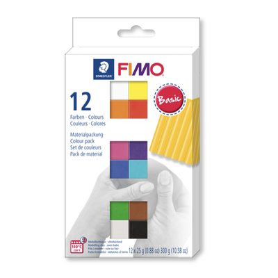 خمیر پلیمری مدل‌سازی فیمو استدلر - سافت - بسته‌ی ۱۲ رنگ بیسیک‌