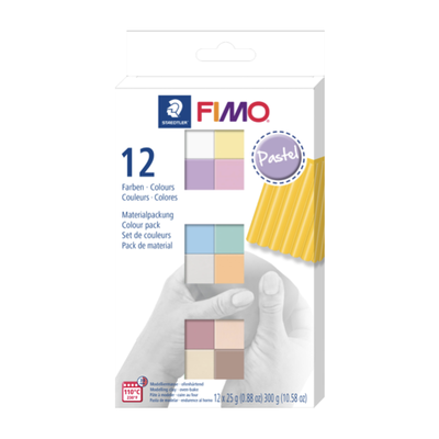 خمیر پلیمری مدل‌سازی فیمو استدلر - سافت - بسته‌ی ۱۲ رنگ پاستلی